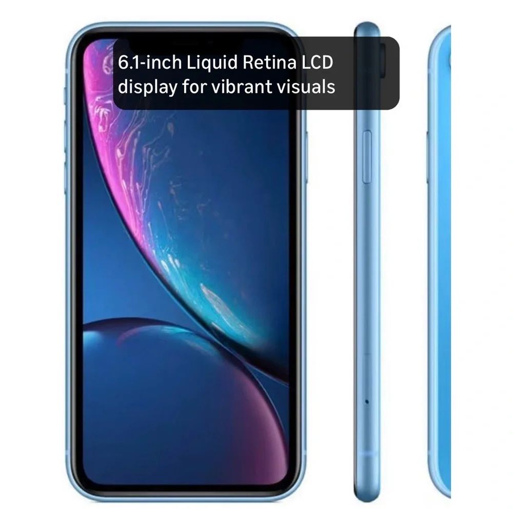 Apple iPhone XR,64GB, Blue - Unlocked (Renewed)